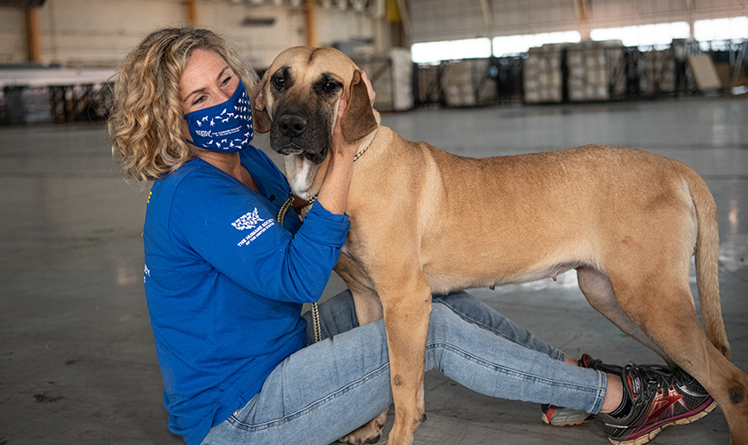 Kitty Block and a dog