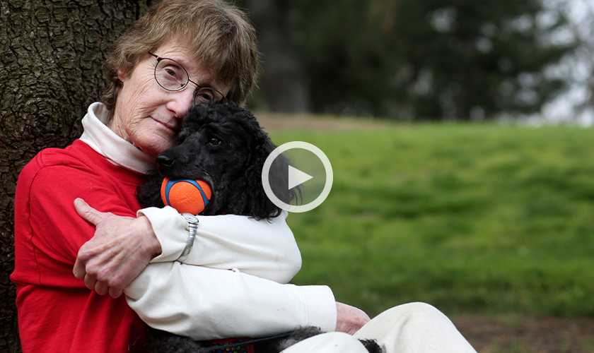 Misty with her dog