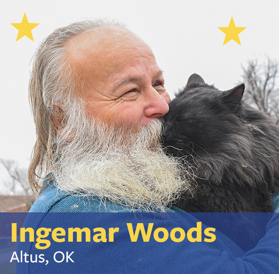 Ingemar Woods with cat