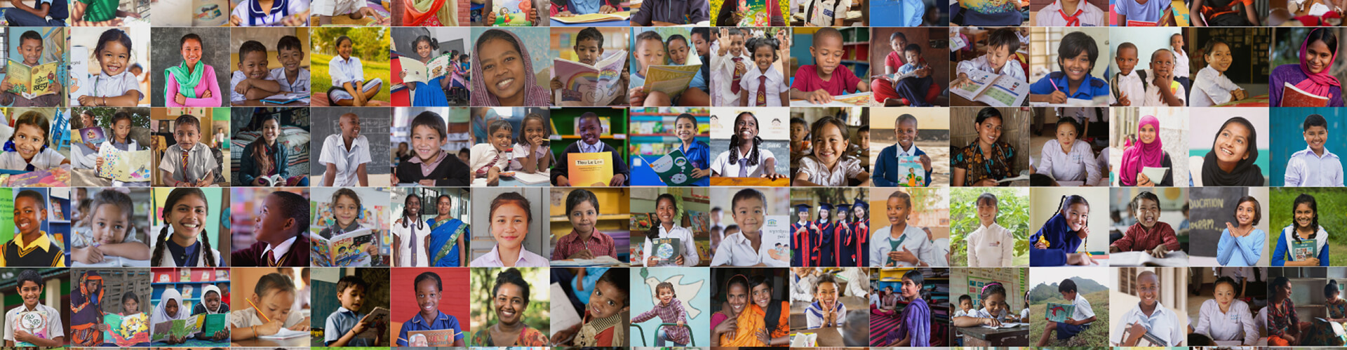 Collage of school children around the world