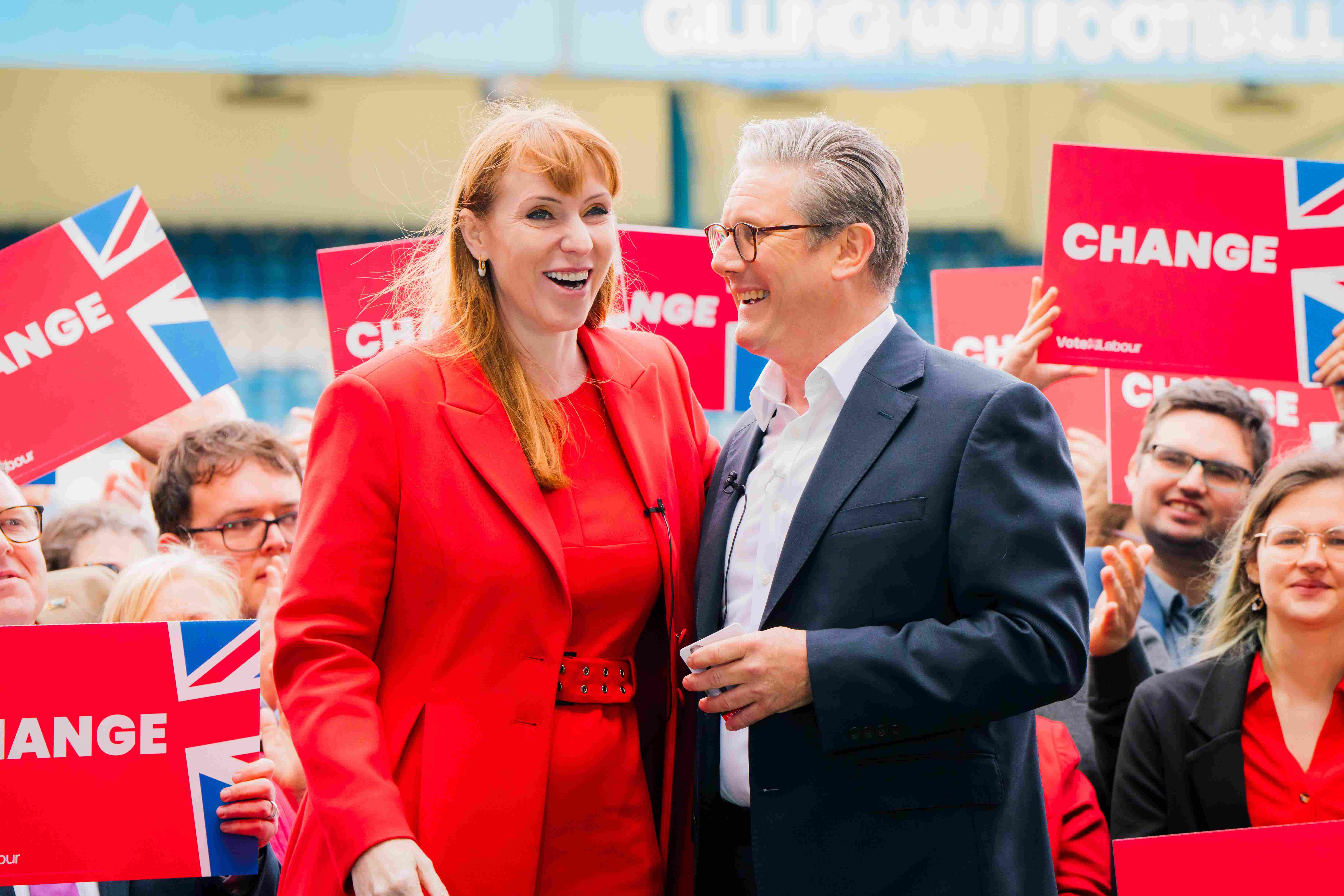 Angela and Keir smiling