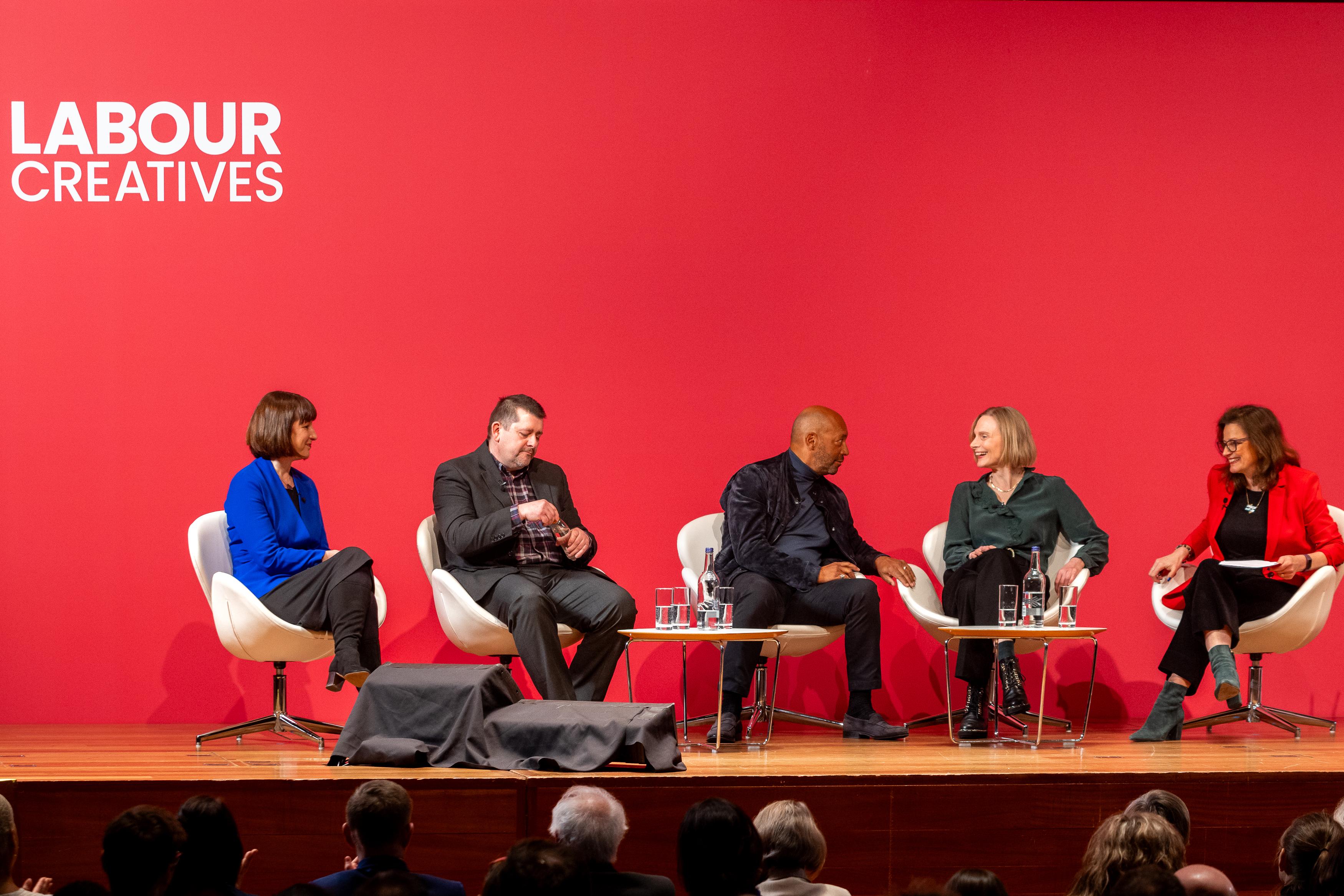 Rachel Reeves with fellow panellists discussing investment in the creative industries