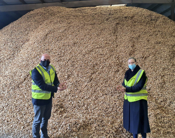 Andrea Jenkyns at a Biomass facility 