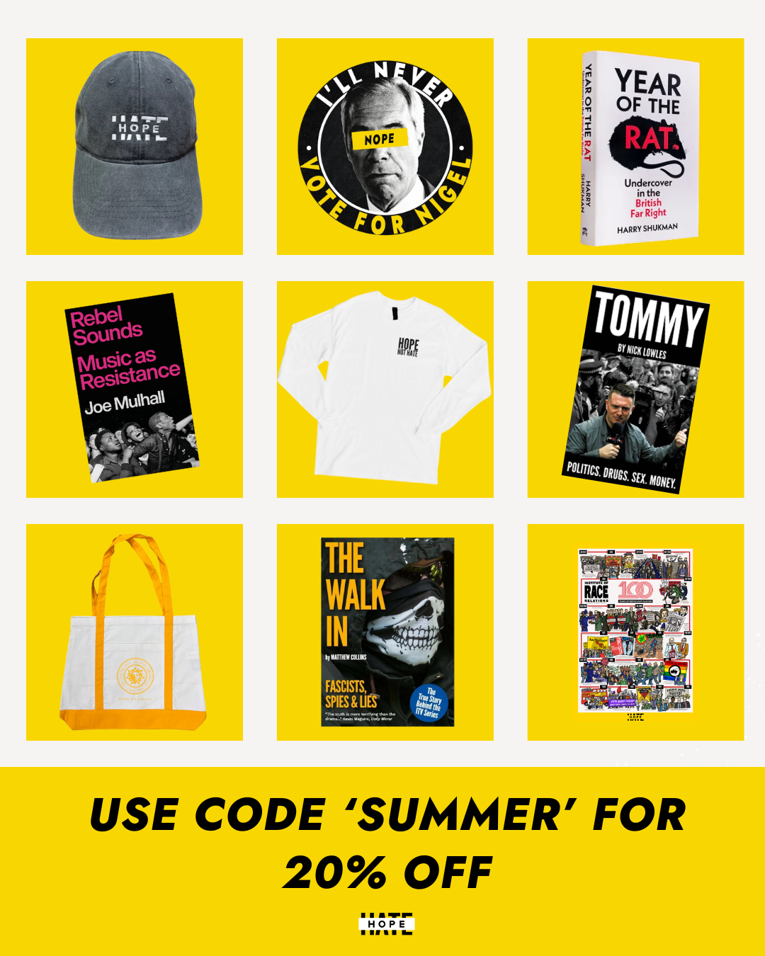HOPE not hate summer sale