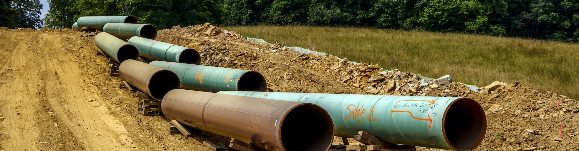 pipes to build the Mountain Valley Pipeline