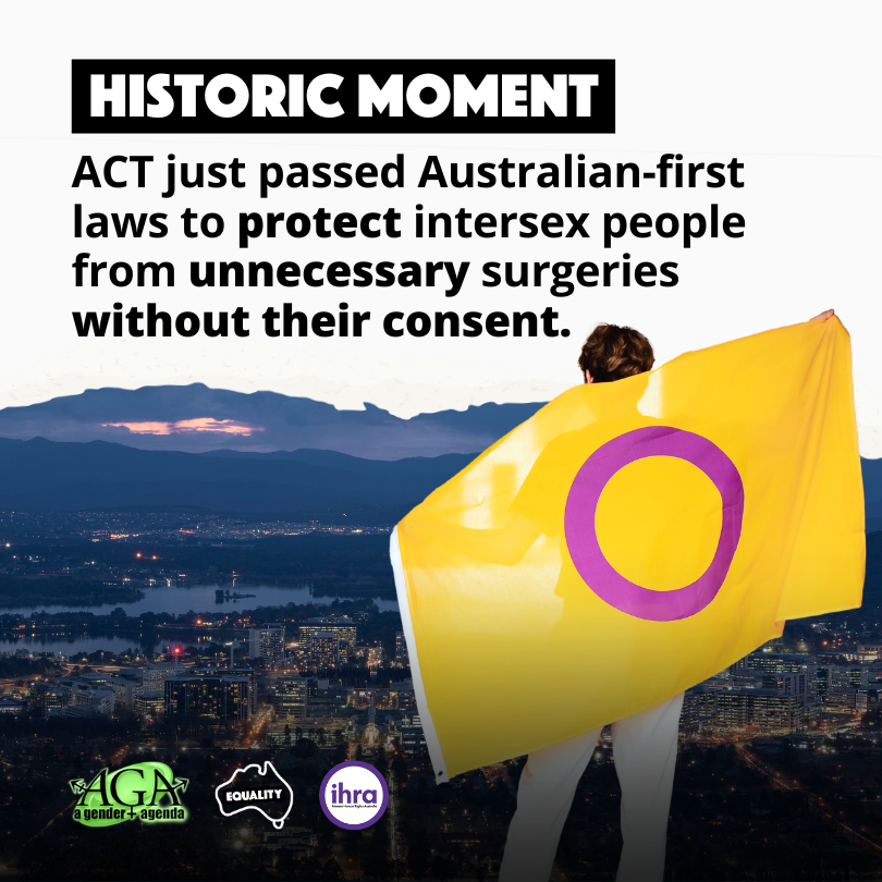 Historic moment: ACT just passed Australia first laws protecting intersex people