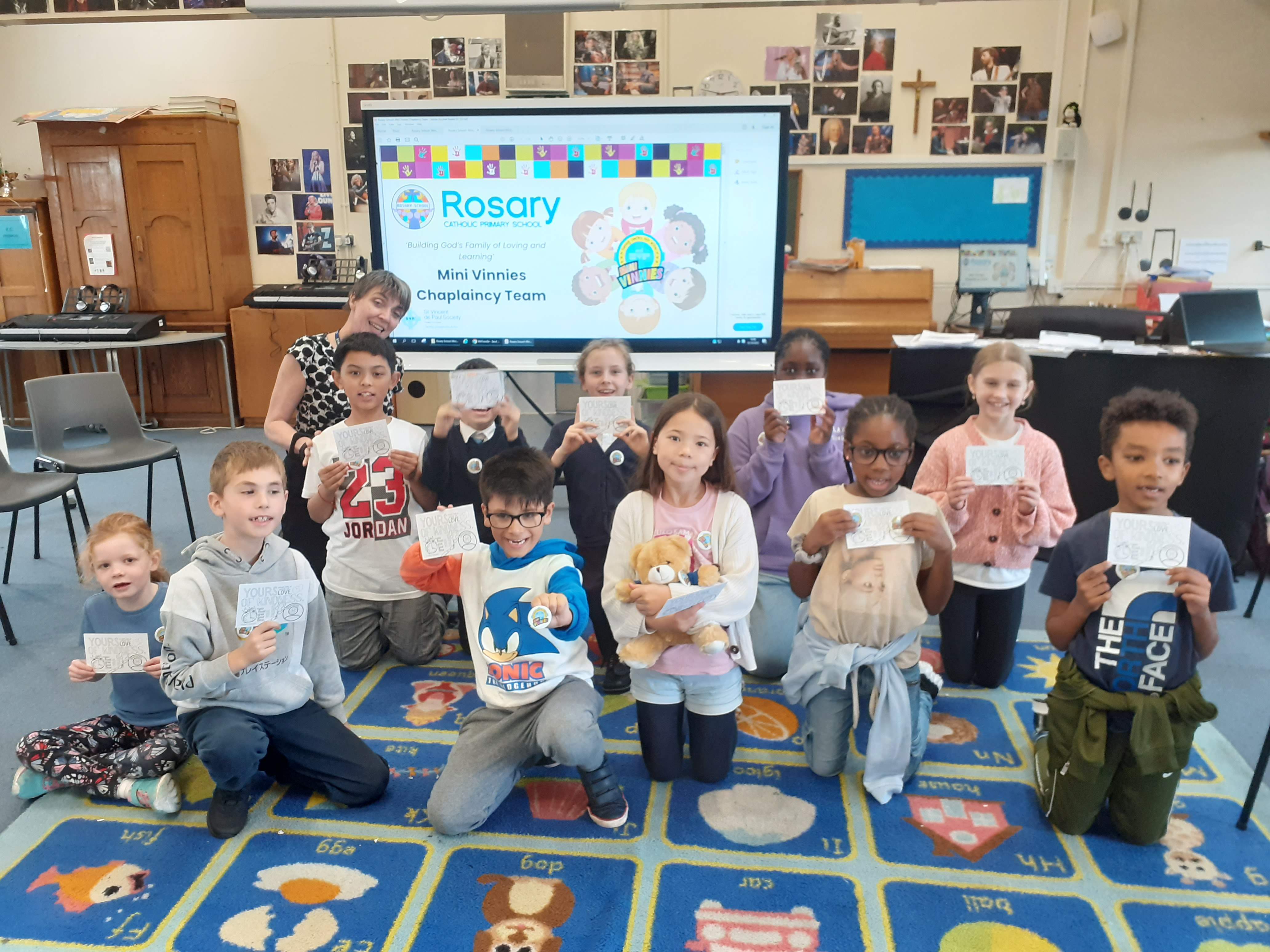This is a photo of the Mini Vinnies from Rosary School