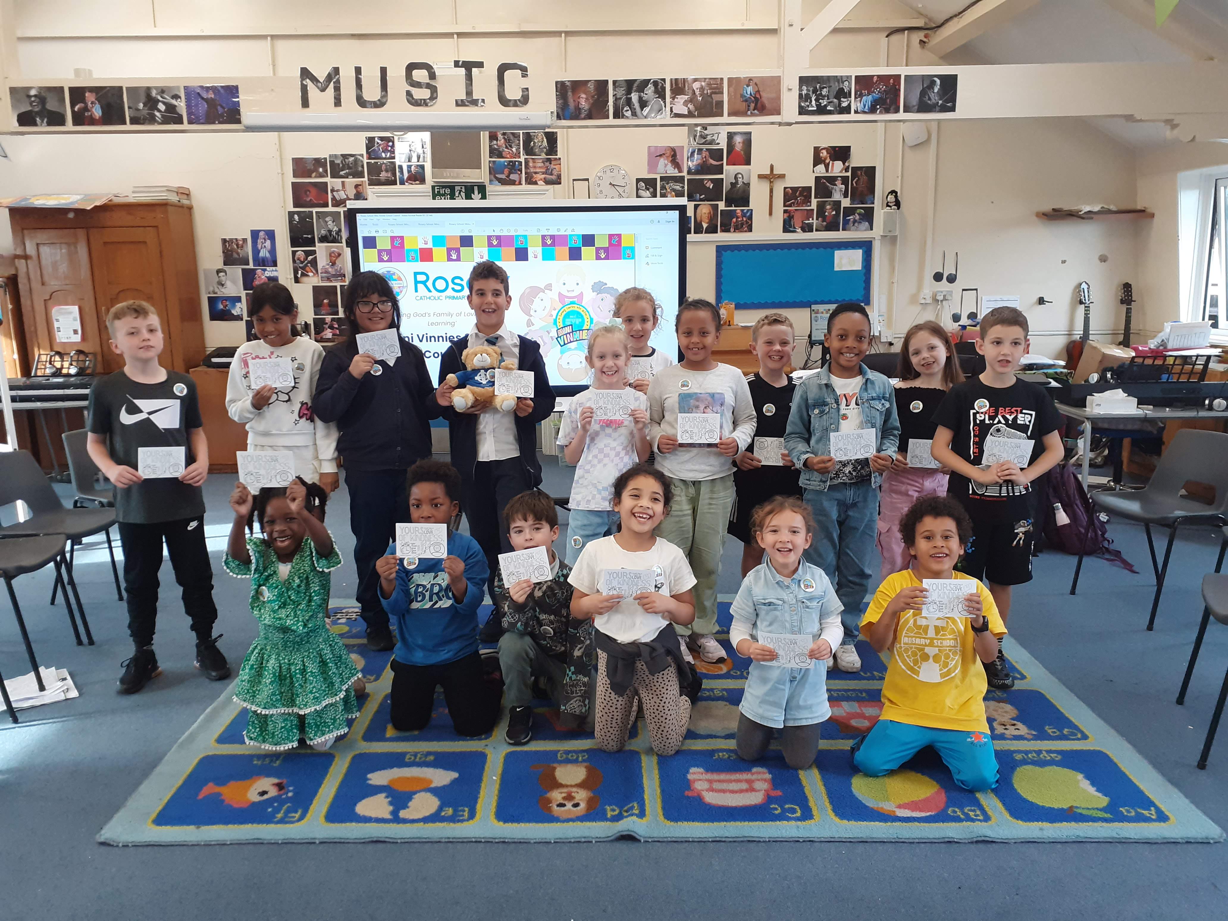 This is a photo of Mini Vinnies at Rosary School
