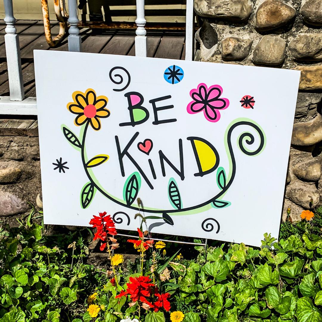 This is a poster of the words 'Be Kind'