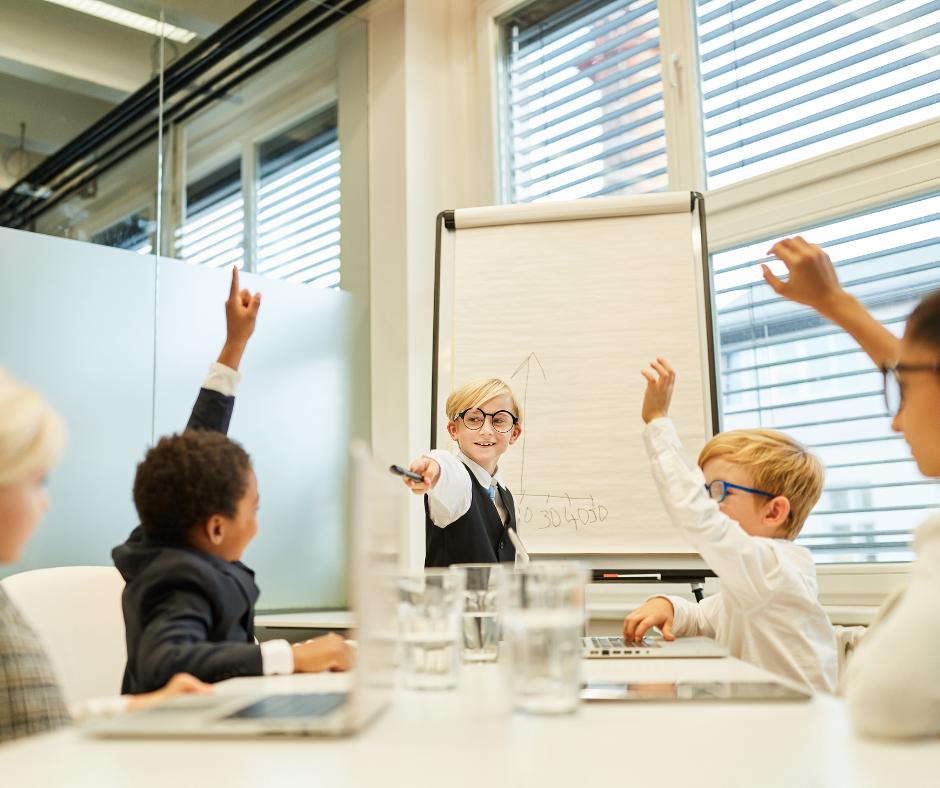 This is an image of children in a meeting