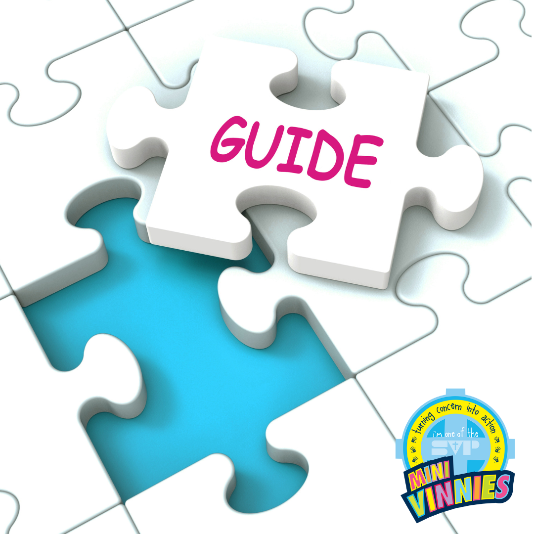 This is an image of a puzzle piece that says guide.