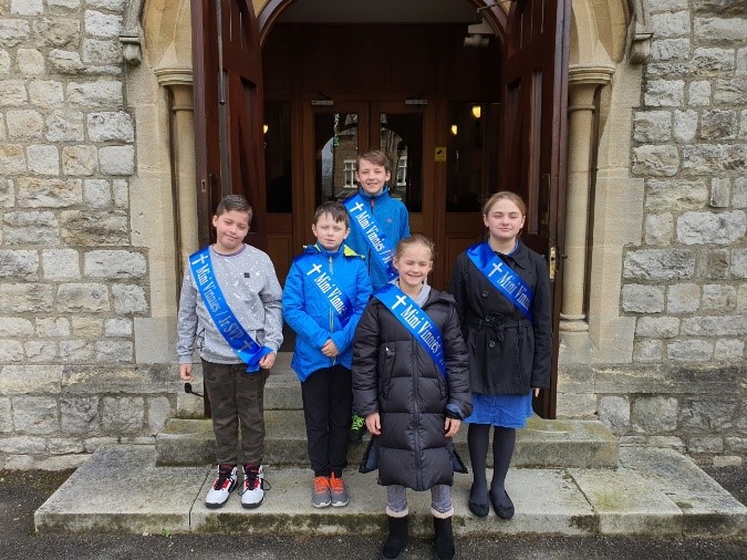 This is a photo of the 5 Mini Vinnies from St Edward's parish