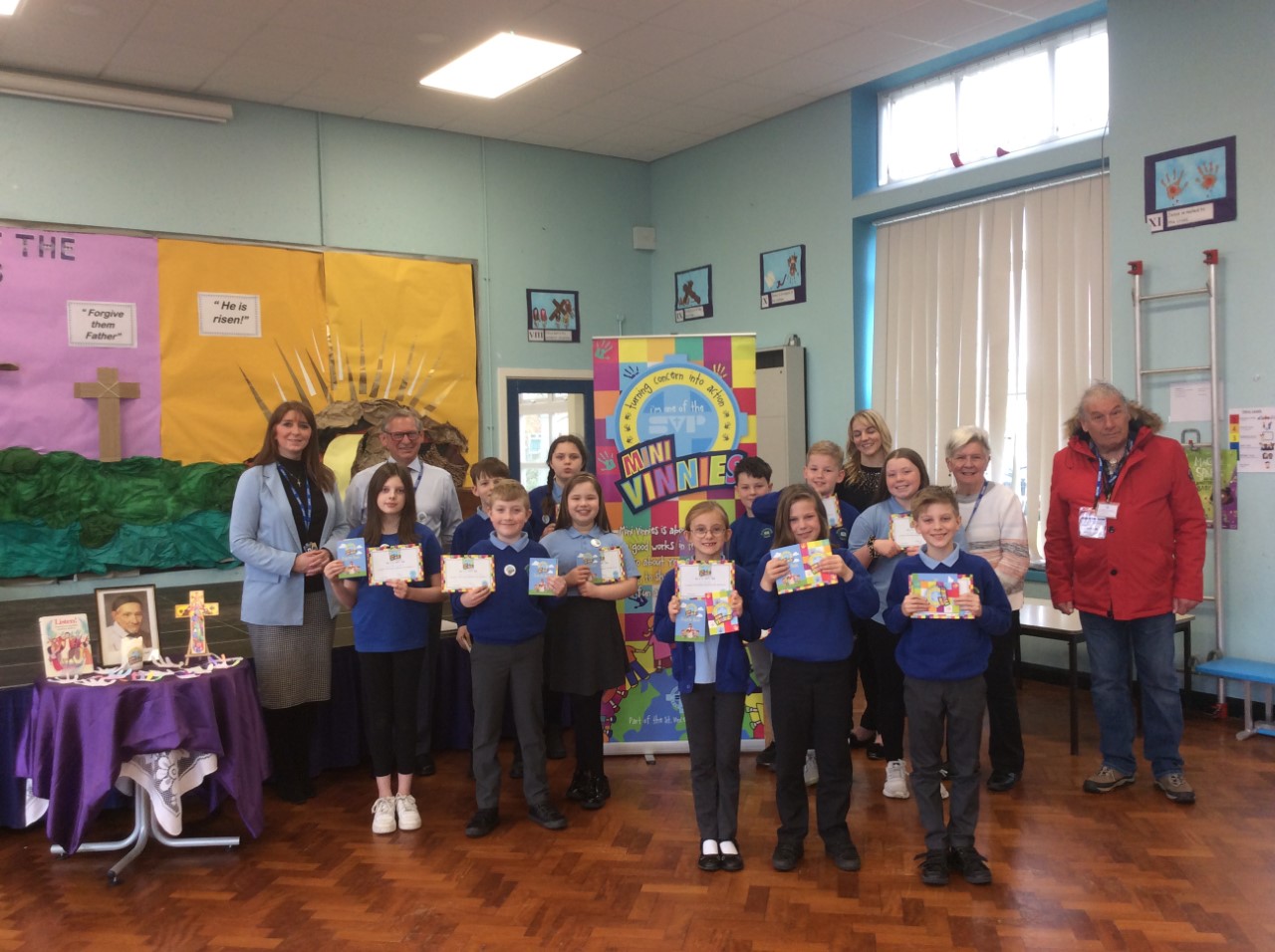 This is a photo of the Mini Vinnies at St Matthew's Jarrow at their commissioning ceremony