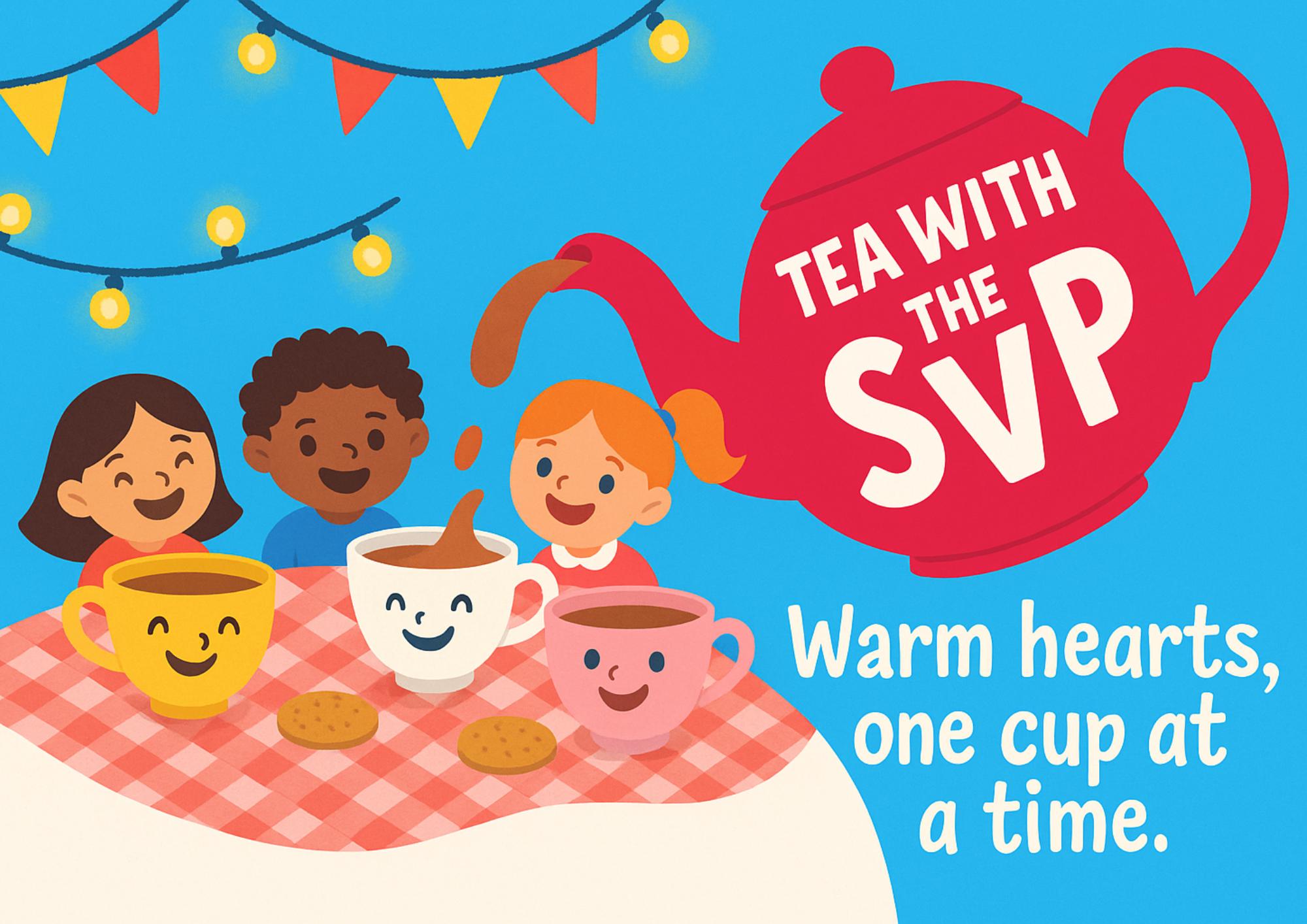 This is an image of children at a tea party