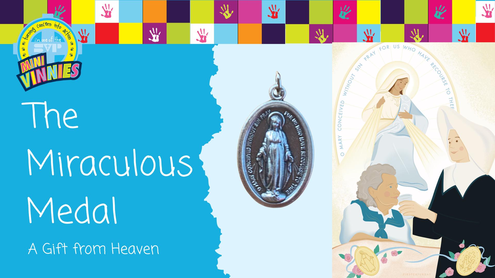 This is an image of the Miraculous medal and St Catherine