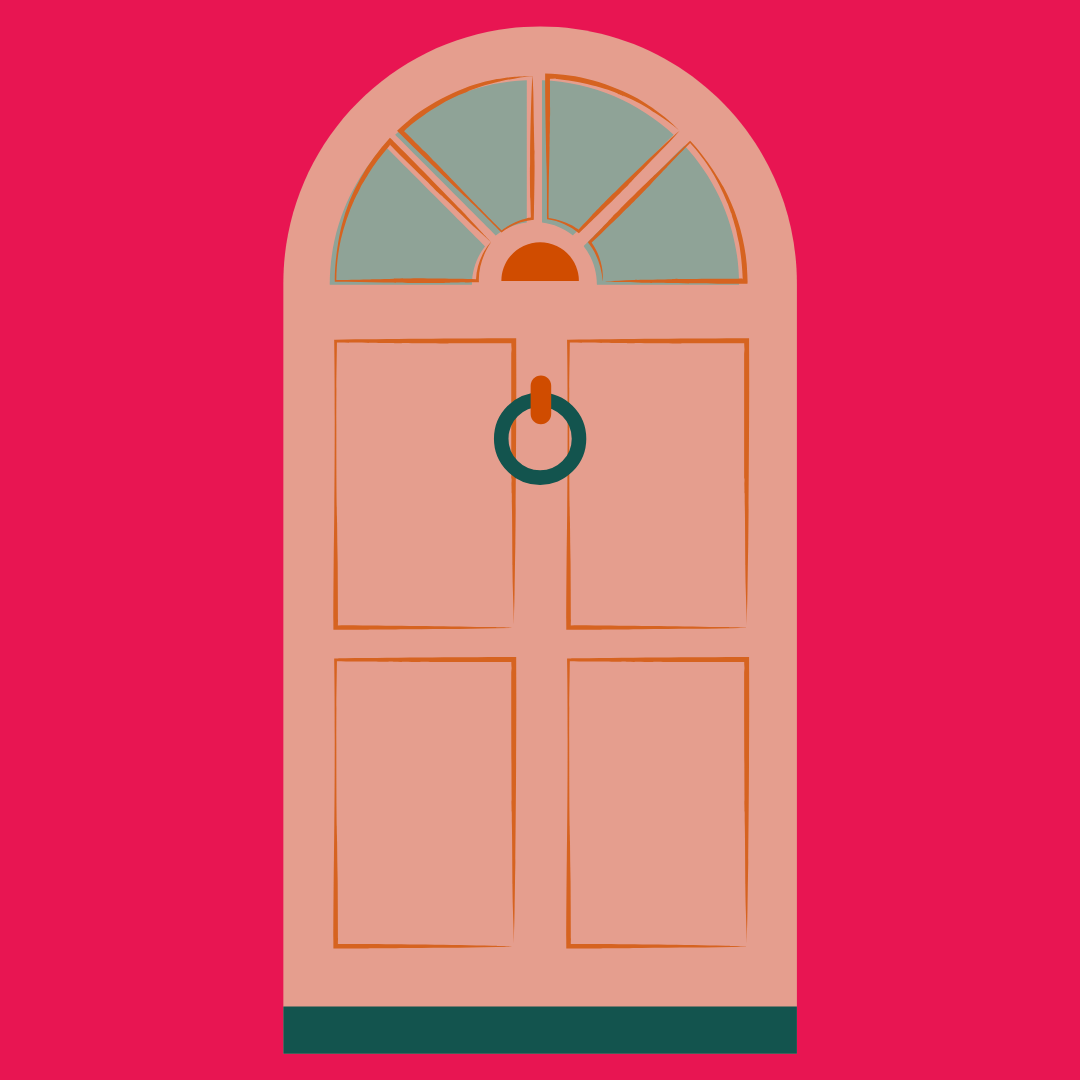 This is an image of a pink door