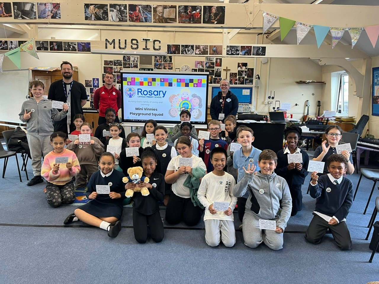 This is a photo of Mini Vinnies from Rosary school