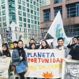 Violette Baillargeon stands with a group of high school students attending a climate rally in Metro Vancouver, in this undated handout photo. THE CANADIAN PRESS / Handout - Violette Baillargeon (Mandatory Credit)