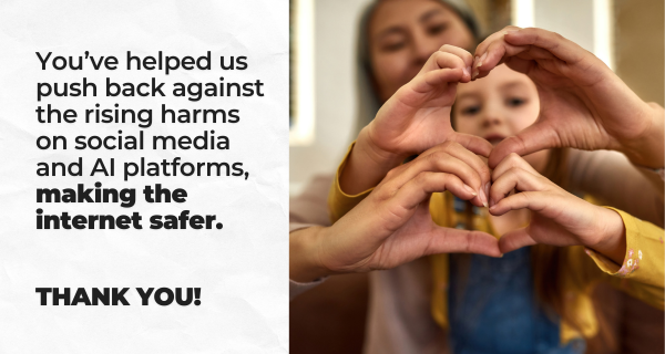 Parent and child making a heart with their hands