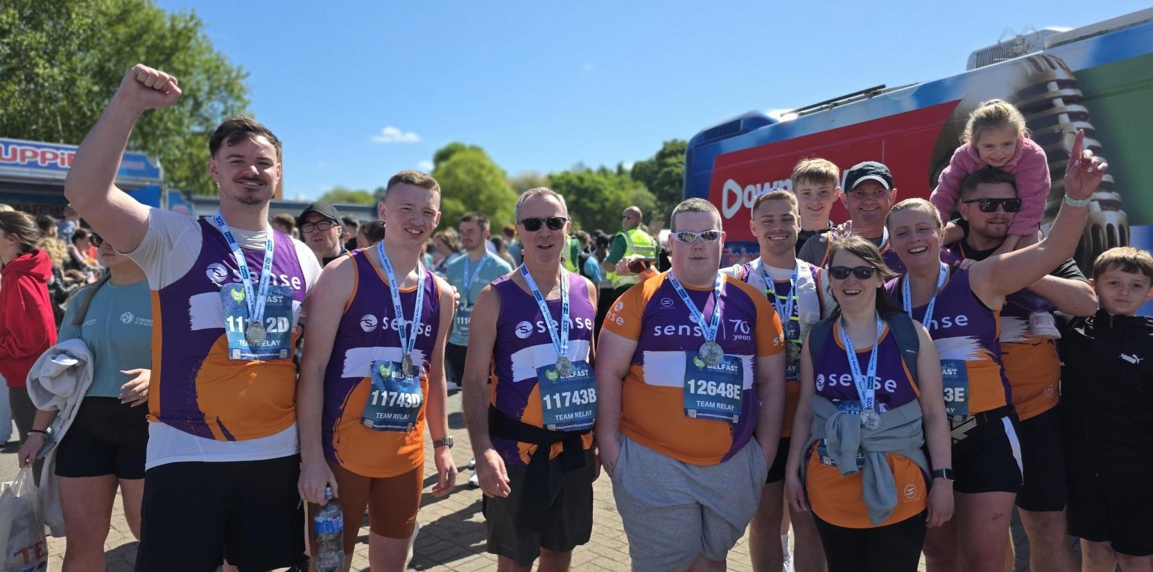 A group of brilliant runners at the Belfast Marathon