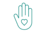 icon of hand with heart in middle