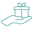 icon of hand holding a gift
