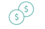 icon of two overlapping circles with dollar signs