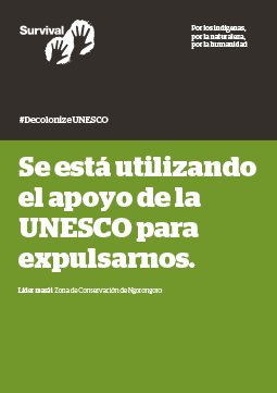 Portada del informe de Survival sobre la UNESCO