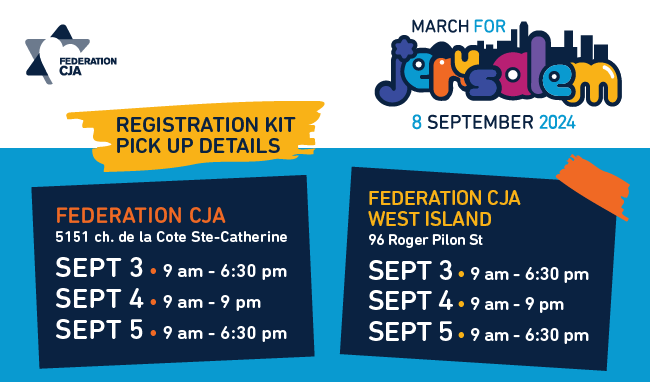 March for Jerusalem Registration Kit and Pick Up Details
