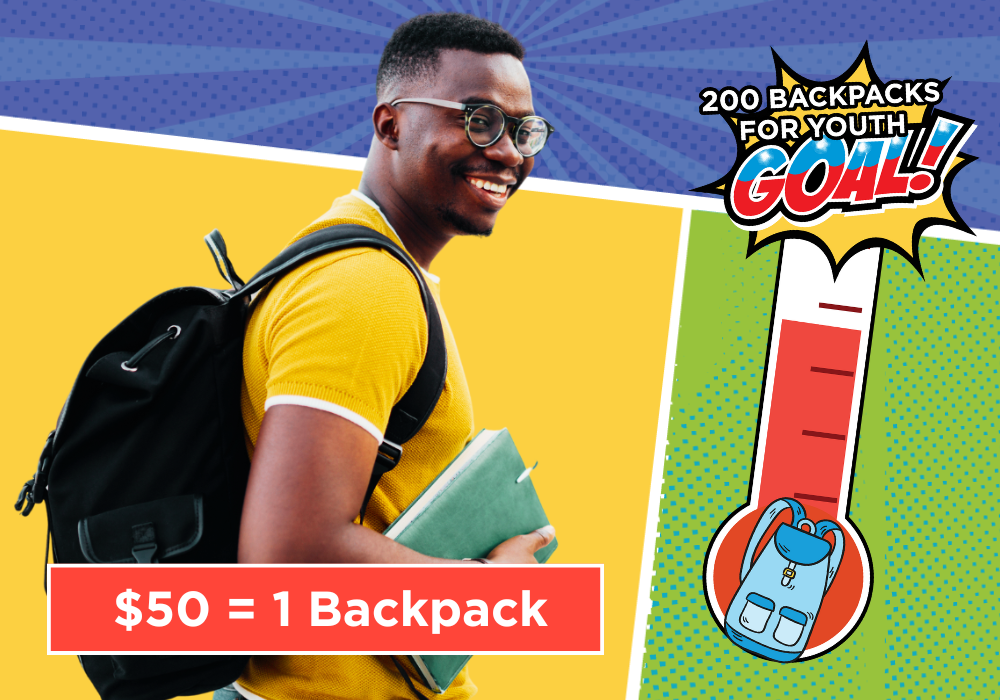 200 backpacks for youth goal