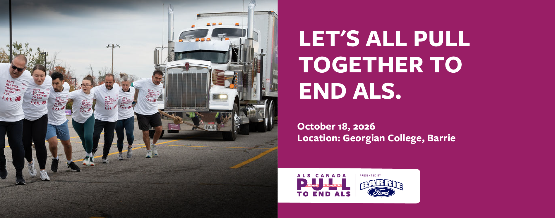 Pull to End ALS Simcoe County banner