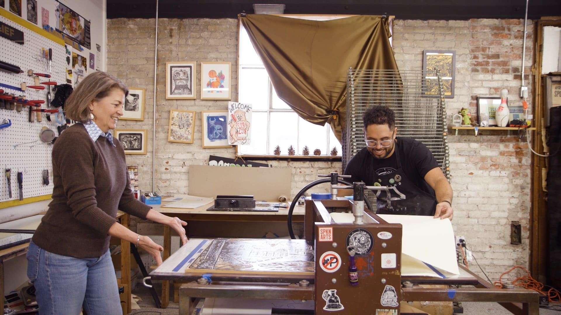 Brangien Davis in the studio with the artist