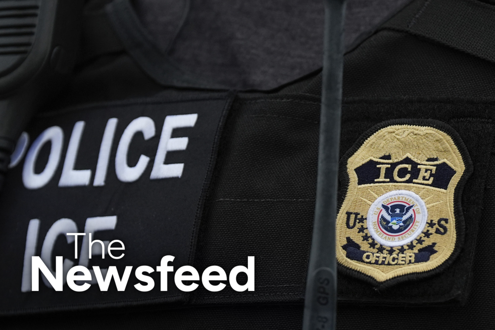 A closeup of an ICE uniform