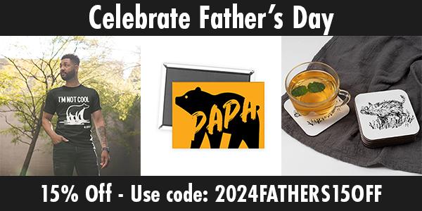 A montage of born free gift ideas with heading 'Celebrate Father's Day' and 15% off use code: 2024FATHERS15OFF