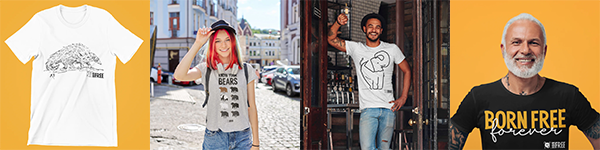 Montage of four different T-shirts