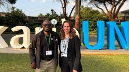 A photo of Born Free employees at the conference venue in Kenya.