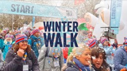 A photo of the Winter Walk with logo overlaid