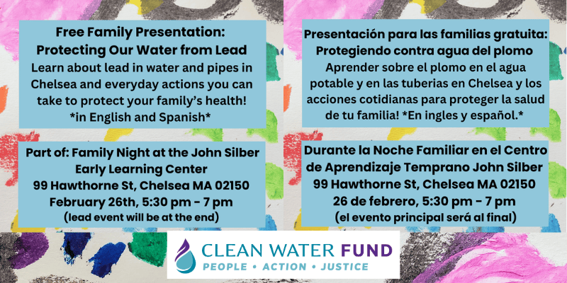 graphic design for Clean Water Action's lead event in MA