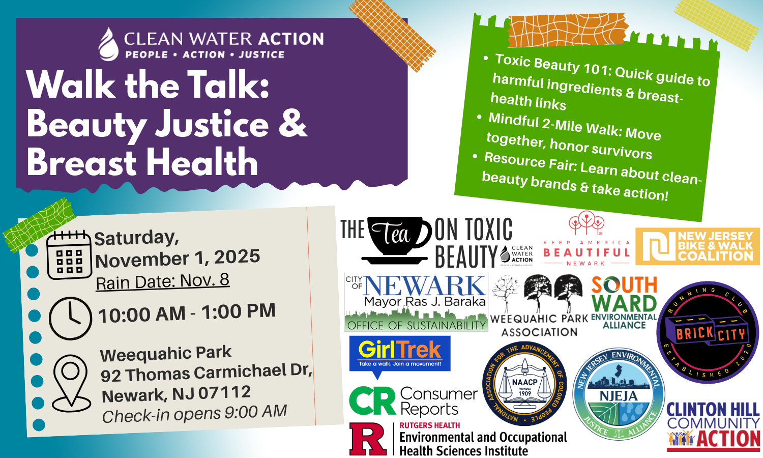Graphic design for Walk the Talk: Beauty Justice & Breast Health 