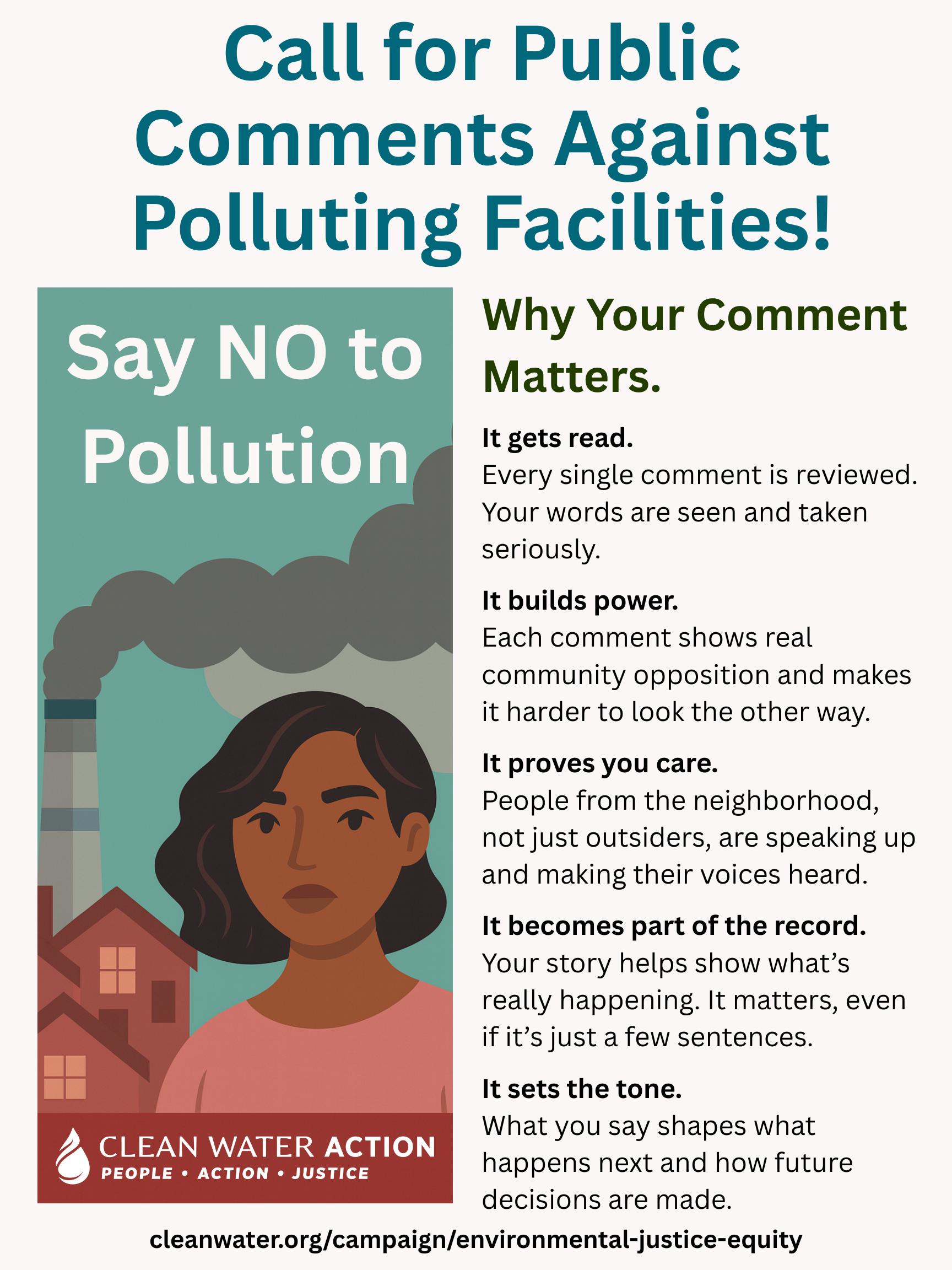 Call for Public Comments Against Polluting Facilities!