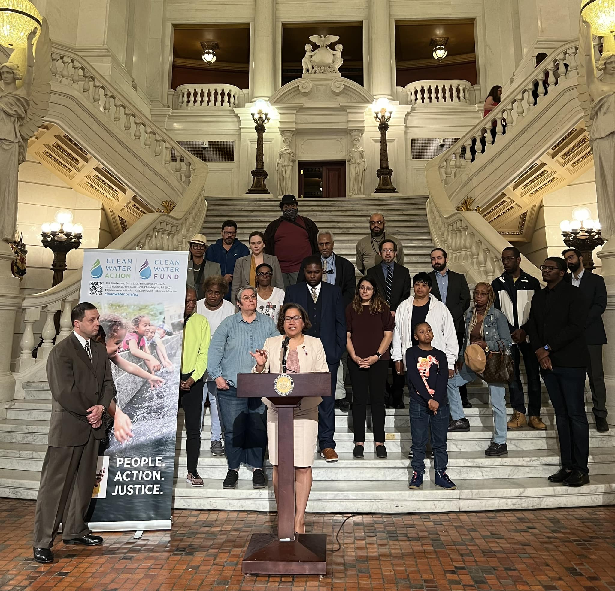 Image of Clean Water Action at the Statehouse in Pennsylvania with allies supporting EJ legislation