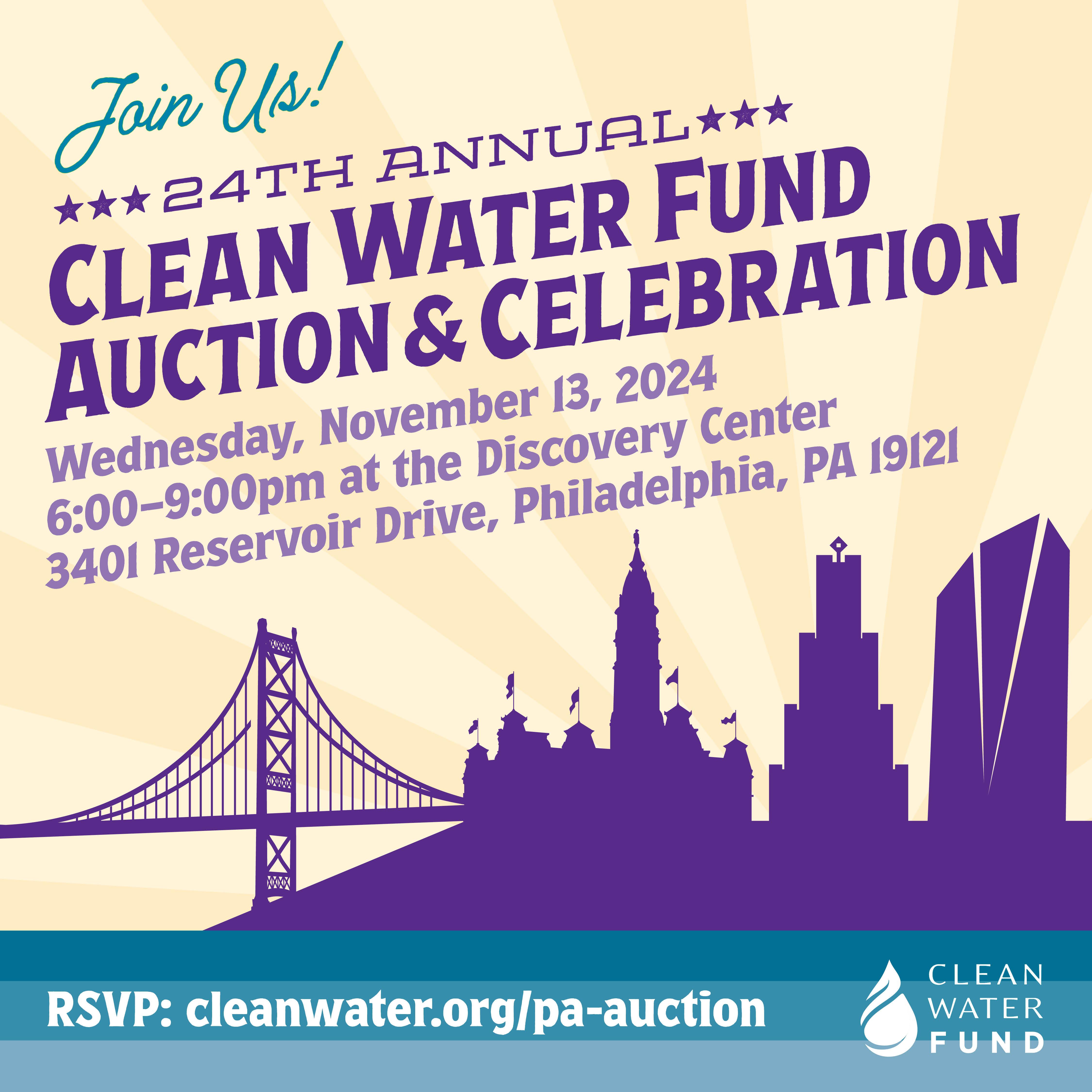 Graphic of Clean Water Action's annual auction in Philadelphia