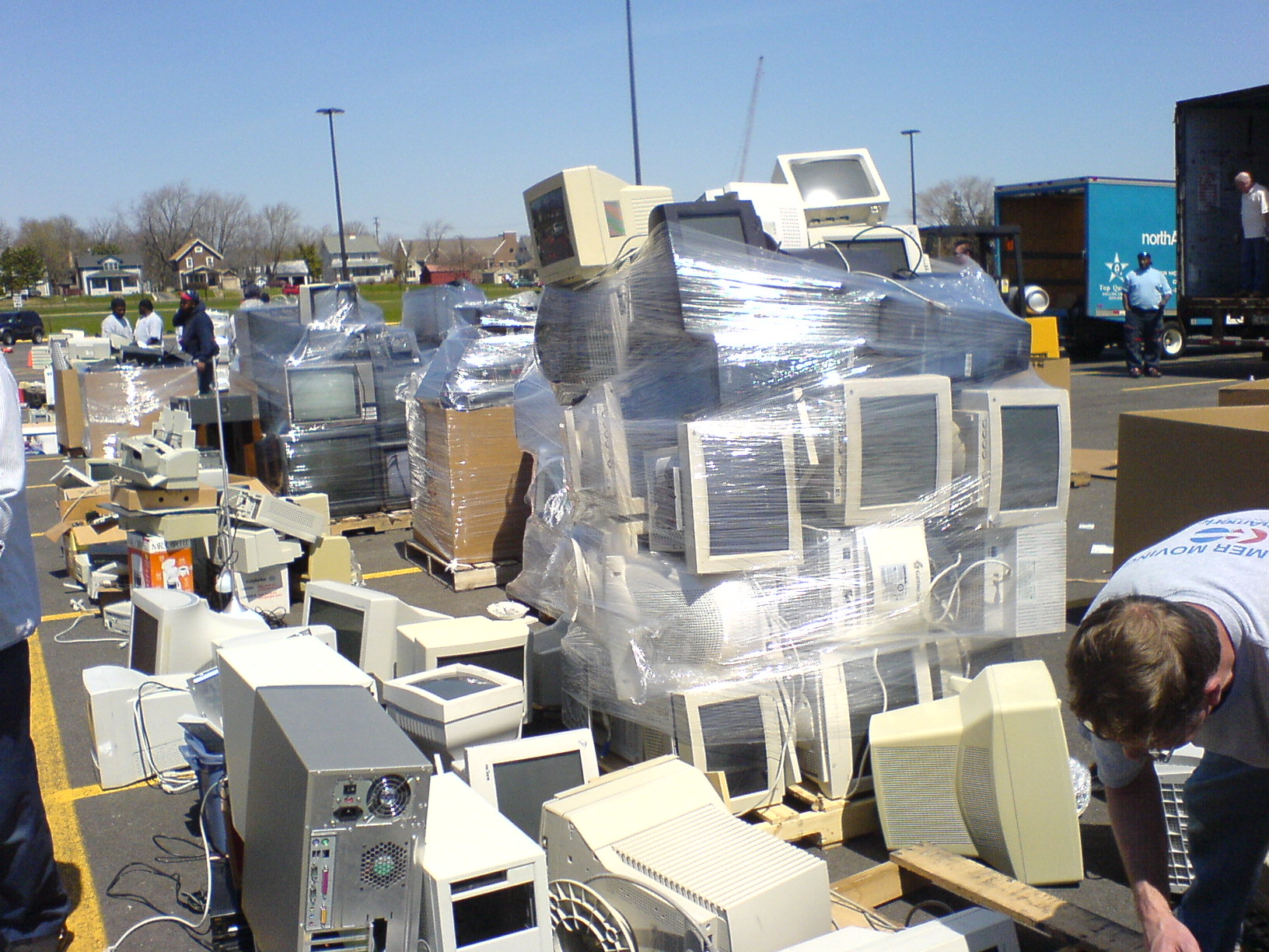 Pile of old electronic equipment 